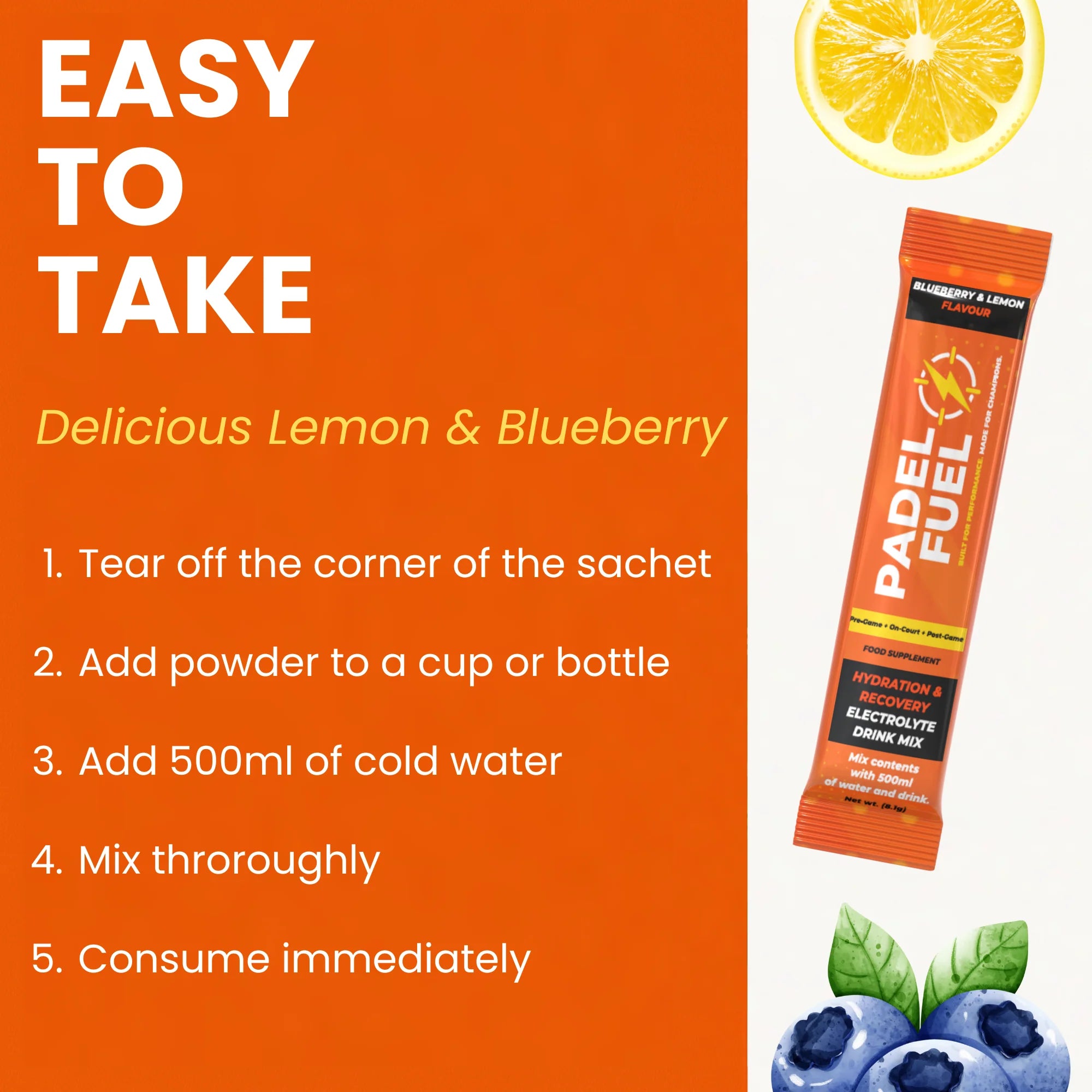 Electrolyte Sticks (15 Sticks) Blueberry & Lemon